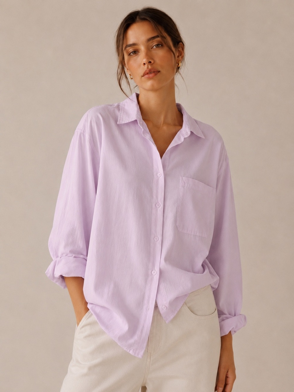 Zara 100% Cotton Oversized Blush Pink Button Down Shirt